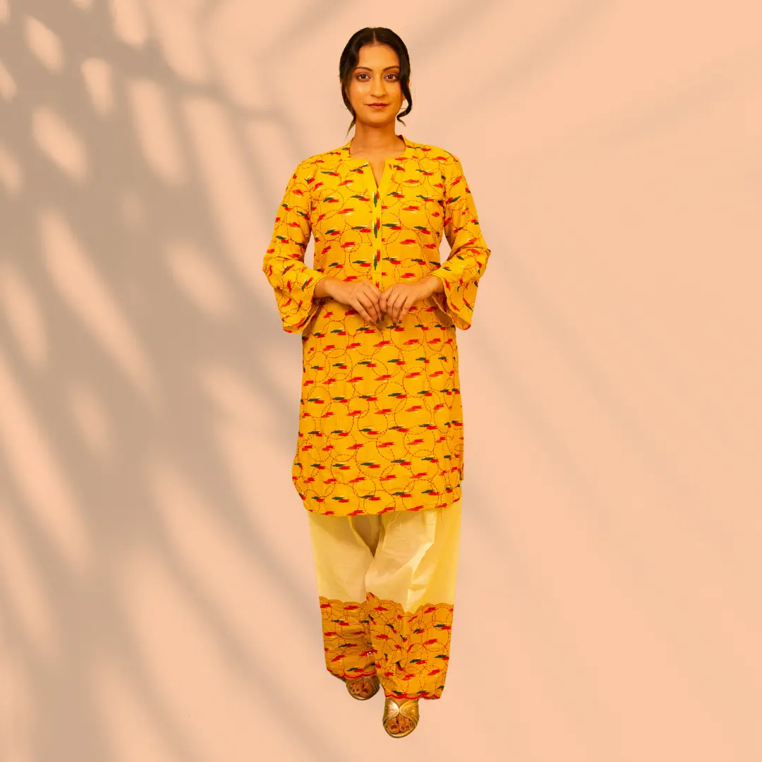 Yellow Cotton Co-ord Set