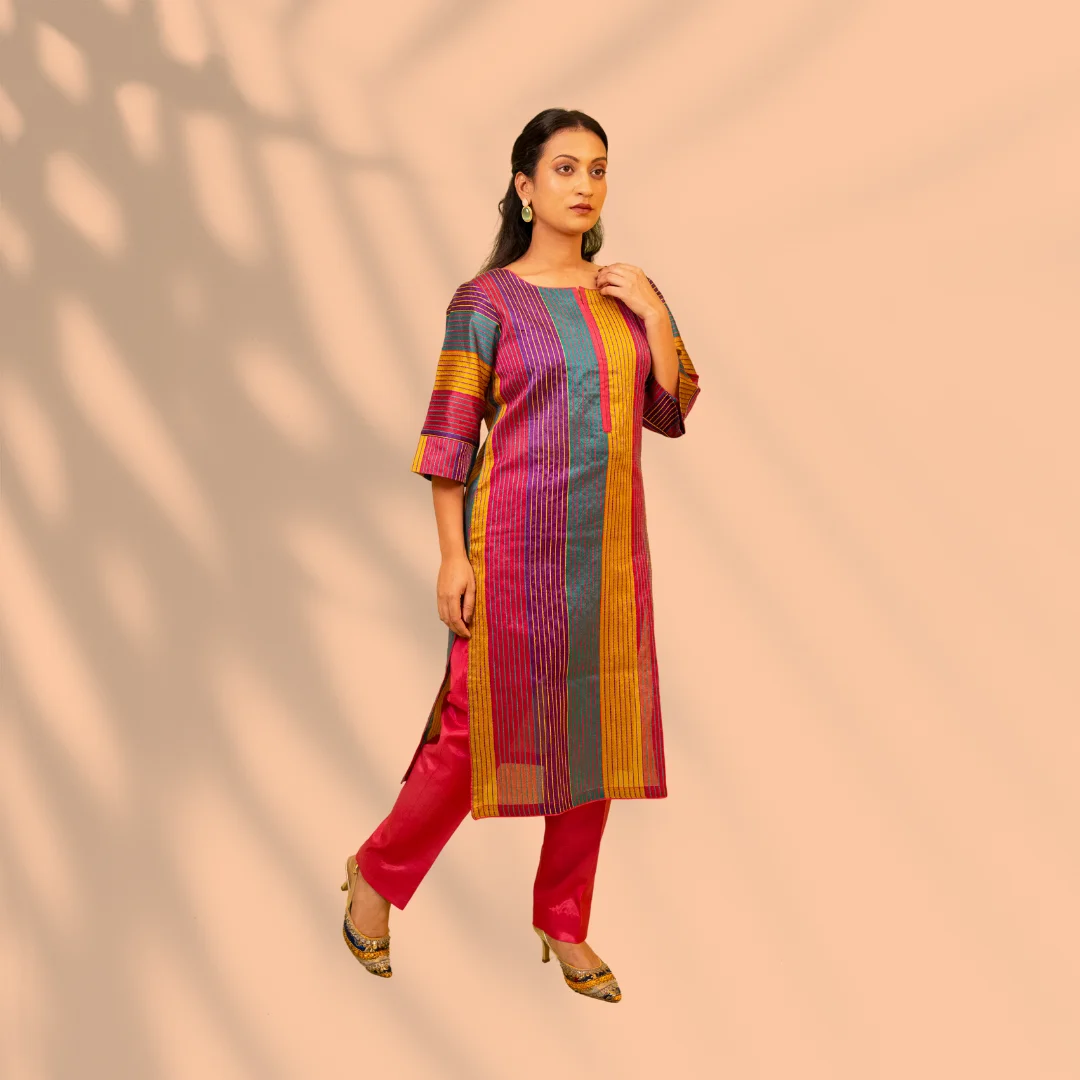 Multicoloured Chanderi Suit